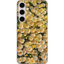 TechTree Samsung Galaxy S24 Fe Uyumlu Papatya Bahçesi Sulu Boya Baskılı Silikon Kılıf