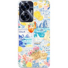 TechTree Realme C55 Uyumlu La Dolce Vita Italyan Rüyası Baskılı Silikon Kılıf