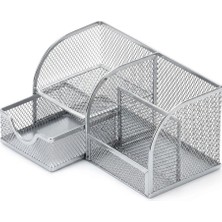 Nusrat Bilişim Bafix Metal Kalemlik 4 Bölmeli Gri MMK7023G