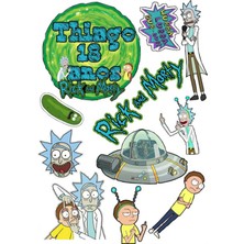 Bsb Rick And Morty Sticker Telefon Laptop Notebook Tablet Defter Matara Stiker Etiket ST319
