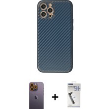 Pileli Store Pilelistore™ iPhone 12 Pro Max Kılıf Ahenk Işık - Şeffaf Uv Polymer Nano Ekran Koruyucu + Neon Fosforlu Kamera Lens - Sı