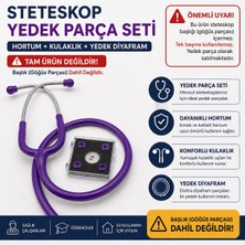 Stetoskop Yedek Hortum Seti Mor (Göğüs Parçası Hariç) I Hortum + Kulaklık (Başlık Hariç)