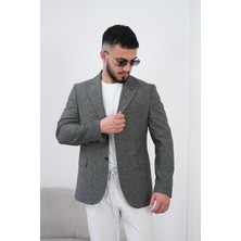 Dupont Erkek Keten Blazer Ceket Slim Fit Yazlık Nefes Alabilir