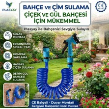Plasyay Spiral Balkon Araç Yıkama Bahçe Sulama Hortumu ve Tetikli Ayarlı Tam Set