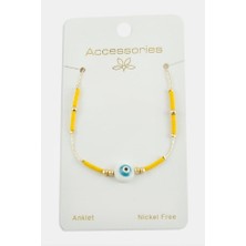 Adata Jewelry Nazar Boncuğu Model Miyoki Halhal Sarı 22 cm
