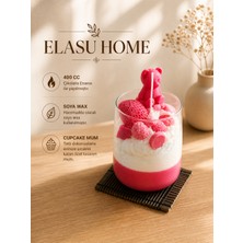 Elasu Cupcake Mum 400 cc Çikolata Esanslı %100 Soya Wax El Yapımı Dekoratif Mum