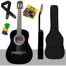 Aesco Midex CG-36BK Kaliteli 36 Inç 3/4 Juniur Çocuk Gitarı 8-12 Yaş Arası (Çanta Askı Pena Metod)