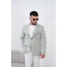 Dupont Erkek Keten Blazer Ceket Slim Fit Yazlık Nefes Alabilir