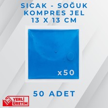 Vistart Mavi 13X13 cm 50 Adet Soğuk Kompres Jel Buz Aküsü Soğuk Zincir Buz Jeli Buz Torbası Strafor Kutu Içi Jel