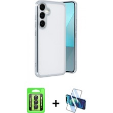 İlk El Grup Pilelistore™ Galaxy A24 4g Kılıf Vadi Minimal - Siyah 3D Antistatik Seramik Nano Ekran Koruyucu + Raze Metal Kamera Lens - Sh