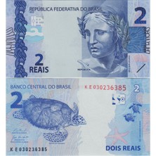Banknoting Brezilya 2 Reais 2010 (2023) Deniz Kaplumbağası Temalı. Çil.
