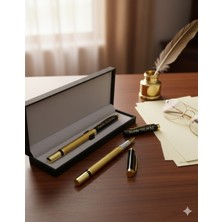 C&On Design Isme Özel Şık Kutulu Roller Imza Kalemi - Gold Detaylı Lüks Ofis Hediyesi
