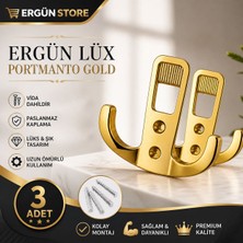 Ergün Store Portmanto Askılık , Vestiyer Askı Lüx Gold 3 Adet