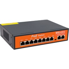 BK Teknoloji Poe Switch 8 Poe Bağlantı Noktası + 2 Uplink Bağlantı Noktası Ip Kamera Için 10/100 Mbps