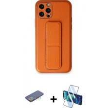 Pileli Store Pilelistore™ iPhone 12 Pro Kılıf Akış Doku - Siyah 3D Antistatik Seramik Nano Ekran Koruyucu + Renkli Kamera Lens Koruma Cam - Mı