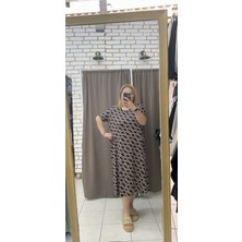 Tuba Toptaş Büyük Beden Viskon Anne Elbise Siyah 2xl - 3xl