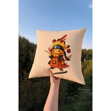 Charmbi Pikachu Sennin Mode Oyun Anime Temalı Kırlent Kılıfı – 43X43 Dekoratif Yastık Kılıfı Çift Taraf Baskı