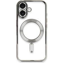 Newface Cosmotex New Iphone 16 Plus Kılıf Kross Magneticsafe Kapak - Gümüş