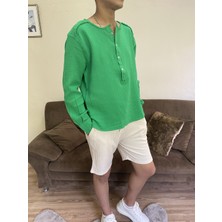 Tuba Toptaş Patlı Müslin Gömlek Yeşil 2xl
