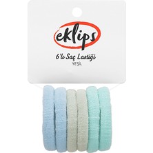 2 Adet Eklips 6'lı Saç Lastiği Yeşil