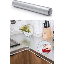Duffa 2 Metre Kendinden Yapışkanlı Silinebilir Mutfak Tezgah Üstü Sticker Folyo Gümüş Renk