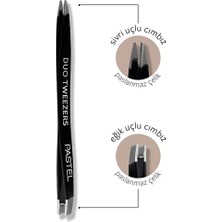 Pastel Duo Tweezers 10 Çift Taraflı Cımbız Paslanmaz Çelik ile Hassas Kaş Şekillendirme Aracı