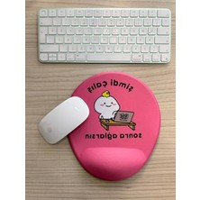 Aesco Şimdi Çalış Sonra Ağlarsın Baskılı Bilek Destekli Oval Mouse Pad (Pembe)