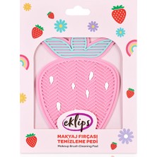 2 Adet Eklips Makyaj Fırçası Temizleme Pedi Çilek