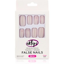 Eklips Takma Tırnak Simli Açık Renk Oval 24'lü