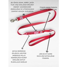 Aesco Caramelos Eller Serbest Köpek Gezdirme Kayışı, Reflektörlü Kumaş, Hands-Free Tasarım, Ayarlanabilir Uzunluk, Kırmızı