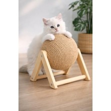 Aesco Pureza Kedi Tırmalama Topu | Ahşap Ayaklı, Dayanıklı Kedi Oyuncağı