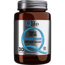 5 Adet Qlife Magnezyum Trible Function Takviye Edici Gıda 30 Tablet 200MG