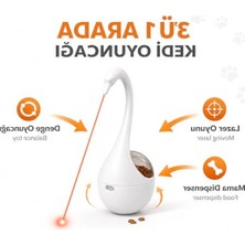 Aesco Interaktif Kedi Oyuncağı Lazerli Mama Dispenseri Pembe – Otomatik Hareketli Kedi Oyunu, Lazer Pointer Kedi Oyuncağı, Denge Oyuncak, Ödül Mamaları Için (Piller Dahil)