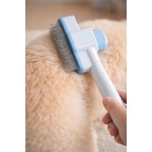 Aesco Busstier Kedi Köpek Kıtık Açıcı Tarak Pembe Renk Tüy Açıcı Evcil Hayvan Bakım Tarağı Ergonomik Saplı Pratik Kullanım (Mavi)