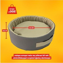Aesco Xpermate Sünger Simit Köpek Yuvası Küçük Irk Köpek Yatağı ve Kedi Yatağı (Antrasit Bej, 45 Cm)