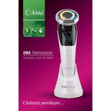 3 Adet Kiwi Şarjlı Soğuk-Sıcak Kompresli Gerdirme, Nemlendirme, Kolajen Sentezli Ems Cilt Bakım Cihazı Kfm-
