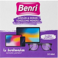 Benri Gözlük & Ekran Temizleme Mendili 52'li