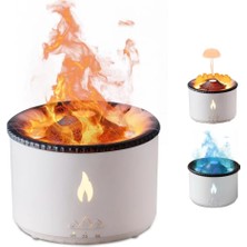 Nevamel® LED Alev Efektli Aroma Difüzörü Ultrasonik Hava Nemlendirici Gece Lambası Fonksiyonlu