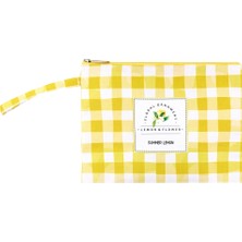 5 Adet Eklips Limon Desenli Clutch Çanta