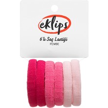 Eklips 6'lı Saç Lastiği Pembe
