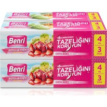 3 Adet Benri Buzdolabı Poşeti Orta Boy 4 x 30 Adet