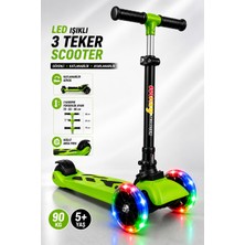 Yıldırım Oyuncak LED Işıklı 3 Tekerlekli Twist Çocuk Scooter – Katlanabilir, Ayarlanabilir Gidon (78-83-88 Cm), Güçlü Arka Fren, Dengeli Sürüş