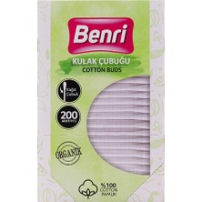 2 Adet Benri Organik Kulak Temizleme Çubuğu 200 Adet