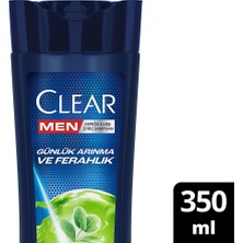 2 Adet Clear Men Kepeğe Karşı Etkili Şampuan Günlük Arınma ve Ferahlık Sedir Ağacı ve Okaliptus Özleri 350