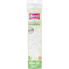 5 Adet Benri Organik Makyaj Temizleme Pamuğu 80+20 Adet