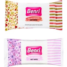 4 Adet Benri Islak Cep Mendili 15'li (Asortili)