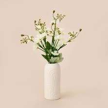 Q-Art Dekoratif Yapay Papatya - Beyaz - 34 cm