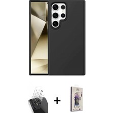 Pileli Store Pilelistore™ Galaxy S24 Ultra Kılıf Kozmos Yansıma Özel Seri - Siyah Bilvis 3D Cam Ekran Koruyucu + Kamera Lens Koruma Cam - Sf