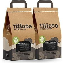 Aesco 2'li Avantaj Paketi Ecolitt Ultra Koku Hapseden Kraft Pakette Topaklanan Kahverengi Bentonit Aktif Karbonlu Kedi Kumu 2x8 kg