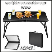 Argeus Uyguna-Yakala Siyah 2/4 Kişilik Katlanabilir Kamp Masası - Yükseltme Mini - 1256A
